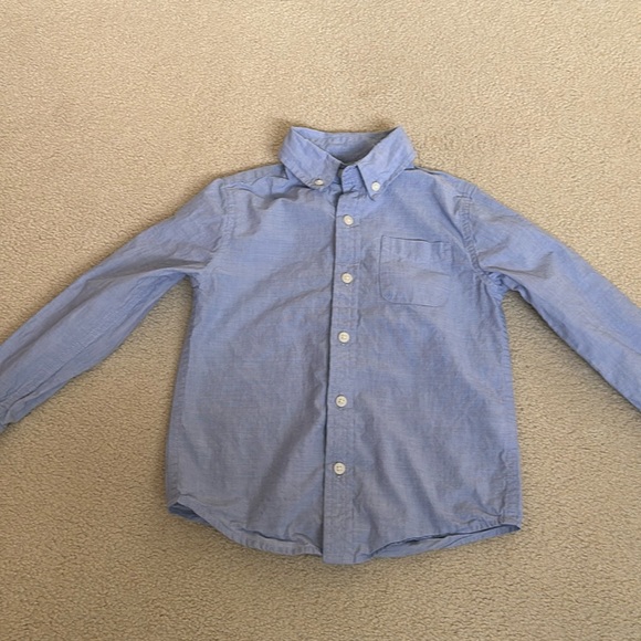 Janie and Jack boy size 4, light blue long sleeve button-down - Picture 1 of 5